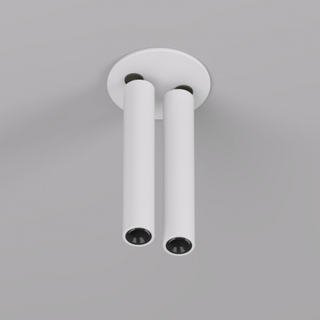 DK2518-WB Поворотный встраиваемый светильник SPACE со светодиодом H138mm d23mm 220V 2*8W 38° 4000К IP20 белый/черный алюминий