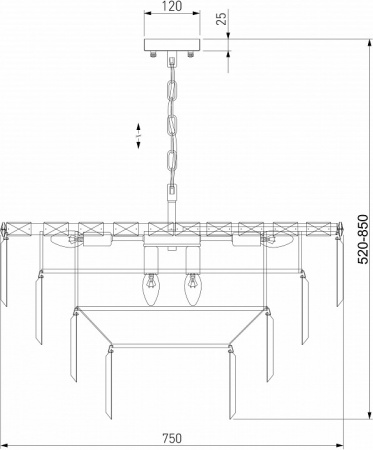 Подвесная люстра 10130/10 хром Eurosvet Elegante