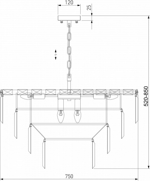 Подвесная люстра 10130/10 золото Eurosvet Elegante