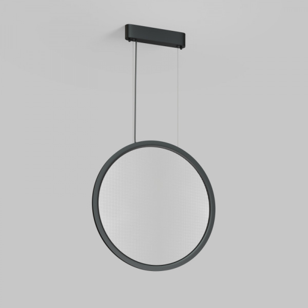 Подвесной светильник вертикальный VEIL, 35 Вт, ?600?2100 мм, LED 2700-6000K, IP20, пульт Д/У (в комплекте), черный, алюминий, акрил