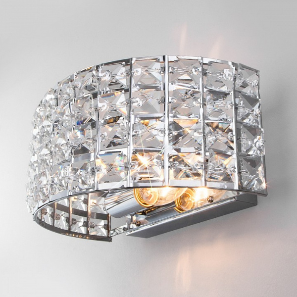 Настенный светильник с хрусталем 10115/2 хром Eurosvet Kira