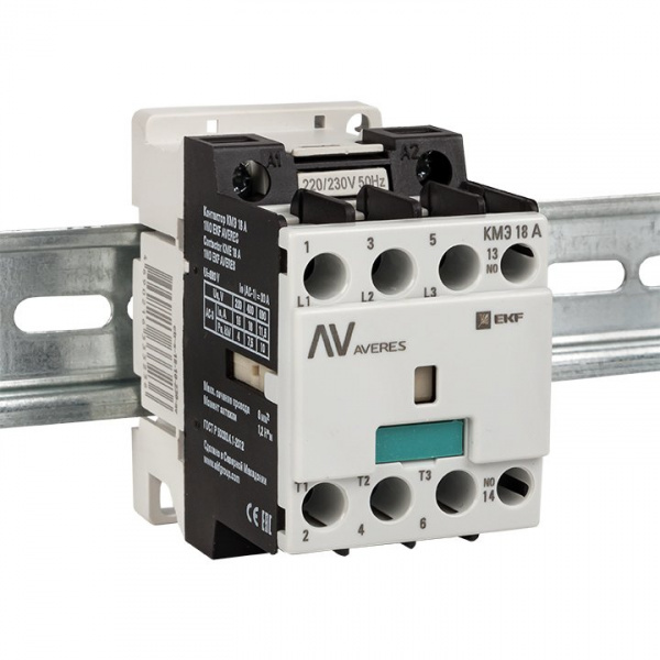 EKF  AVERES Контактор КМЭ 22А 1NC 230В АС