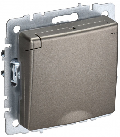 IEK BRITE Роз. с з/к/ш с кр. 16А IP44 РСбш10-3-44-БрШ шамп.