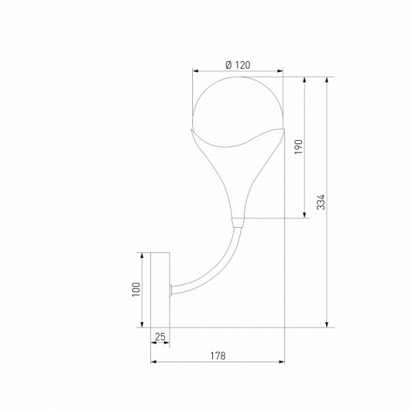 Настенный светильник Calyx 60168/1 латунь 60168/1 Eurosvet Calyx