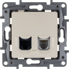 Legrand Etika Слоновая кость Розетка телефонная+ компьютерная (RJ11+RJ45) 5 категория  UTP