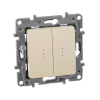 Legrand Etika Слоновая кость Переключатель 2-клавишный с подсветкой, 10А, Автоматические клеммы
