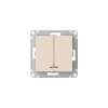 Systeme Electric AtlasDesign Бежевый Выключатель 2-клавишный с подсвет.,сх.5а, 10АХ,мех., быстрозажим. клем.