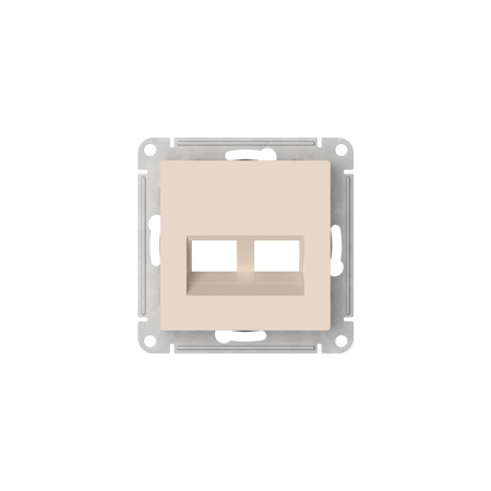 Systeme Electric AtlasDesign Бежевый Накладка двойная для информационных функций типа Keystone