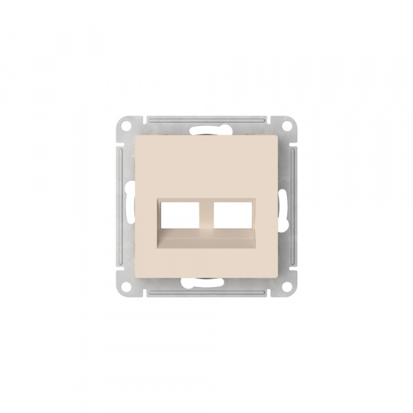 Systeme Electric AtlasDesign Бежевый Накладка двойная для информационных функций типа Keystone