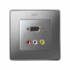 Simon 82 Detail Алюминий Накладка Розетки VGA HD15, мама + 3RCA (7500092-039)