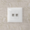 DKC Avanti Компьютерная розетка RJ-45 без шторки в стену, кат.5e двойная экранированная, Белое облако