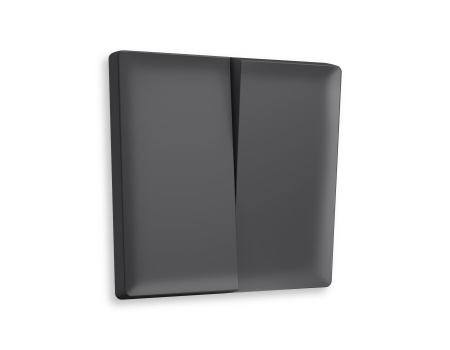 Лицевая панель ALFA (Графит Мягкое касание) для 2-клавишных выключателей QUANT AP9030