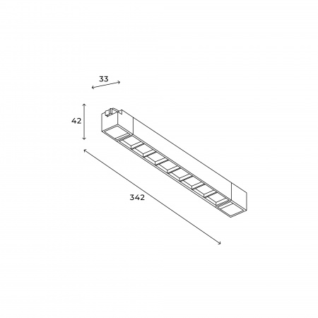 Трековый линейный светильник направленного света Skylite HSBL_0143 Однофазный,342 мм-4000К, 20Вт, чёрный