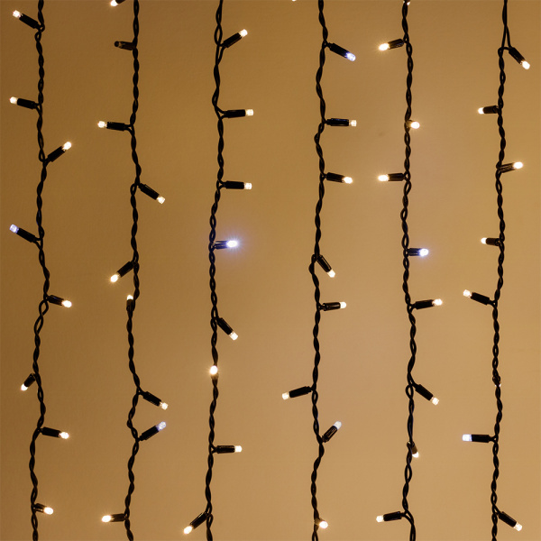 Arlight Светодиодная гирлянда ARD-CURTAIN-PRO-2000x3000-BLACK-760LED-FLASH WARM/WHITE (230V, 70W) (Ardecoled, IP65)