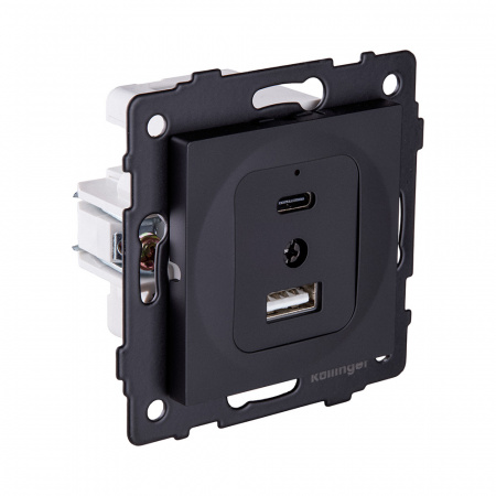 Розетка USB A+C 20W, черный матовый Kollinger REA-037BM для Aspekt, Eleganz, Reflex