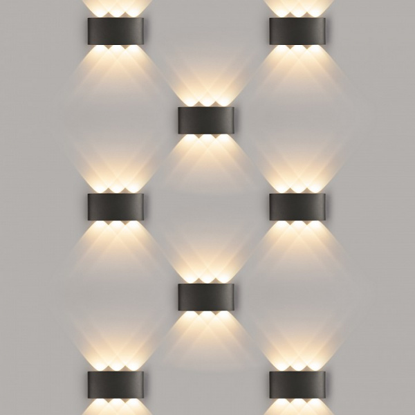 Уличный настенный светодиодный светильник 1551 TECHNO LED TWINKY TRIO черный 1551 TECHNO LED черный Elektrostandard Twinky a049671