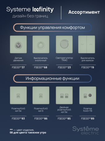 Systeme Electric Systeme Infinity Таежное утро Розетка информационная RJ-45 кат.5e 2-я