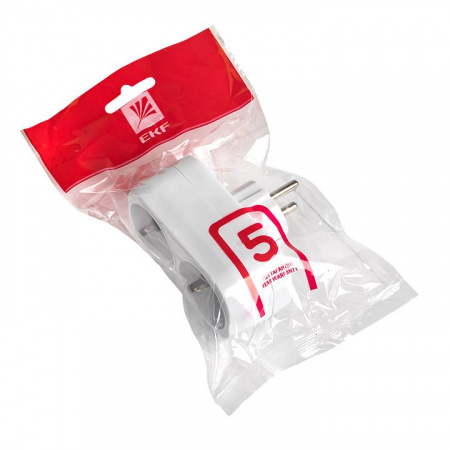 EKF PROxima Разветвитель 2 гн. с/з плоский 16А 250B