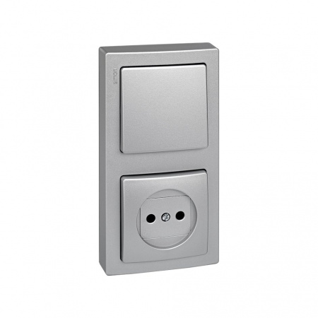 Simon 73 loft Алюминий Рамка 2-ая вертикальная 75х146 мм