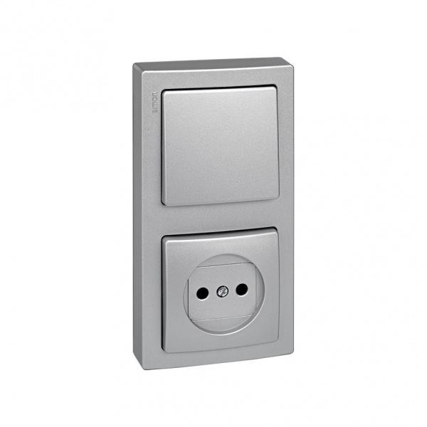 Simon 73 loft Алюминий Рамка 2-ая вертикальная 75х146 мм