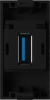 Donel Розетка информационная USB для передачи данных, 1мод., черн. (22.5х45мм), USB3.0, серия (тип), DECF21DAN