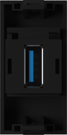 Donel Розетка информационная USB для передачи данных, 1мод., черн. (22.5х45мм), USB3.0, серия (тип), DECF21DAN