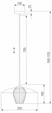 Подвесной светильник 50259/1 белый/прозрачный Eurosvet Kamari