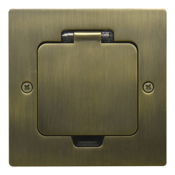 Лючок Surface 2 мод. (1 мод. 45х45 мм.), античная латунь, IP44, (с уст. набором)