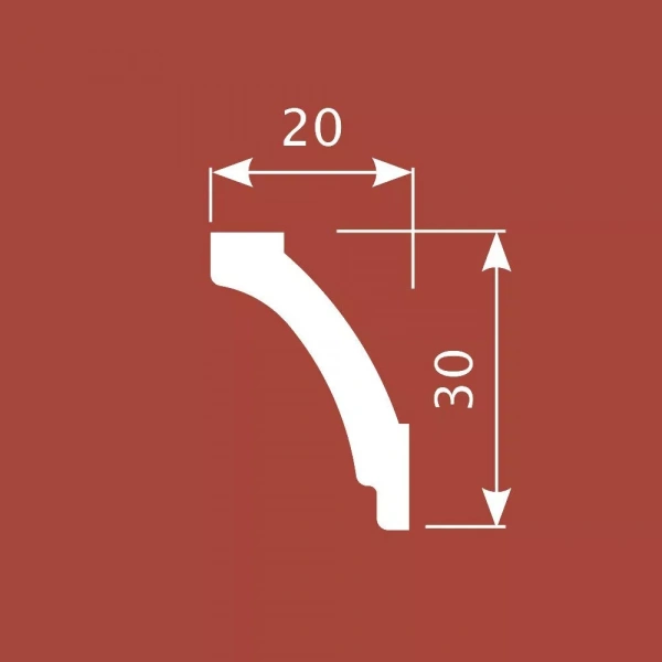 Карниз KX030, 30х20, 2000мм, Экополимер/34