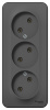 SE Blanca наруж Антрацит Розетка 3-ая б/з без шторок 16А, 250В, изолир. пластина