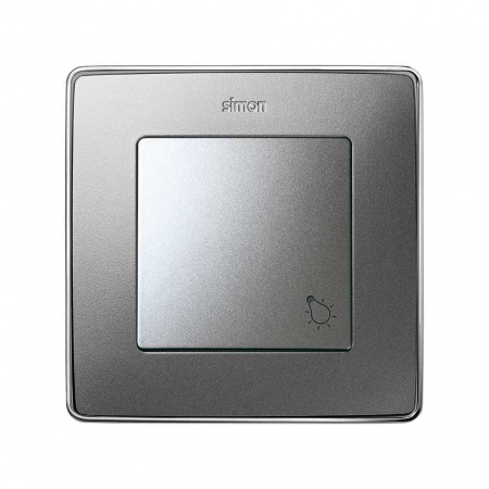 Simon 82 Detail Алюминий Клавиша с пиктограммой "лампа" для 75150-, 75152-39