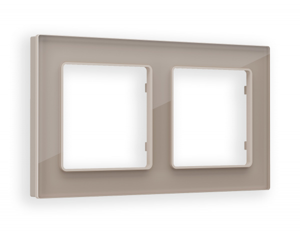 Рамка ALFA Platos (Серо-бежевый Стекло закаленное натуральное) 2-ая AF380602