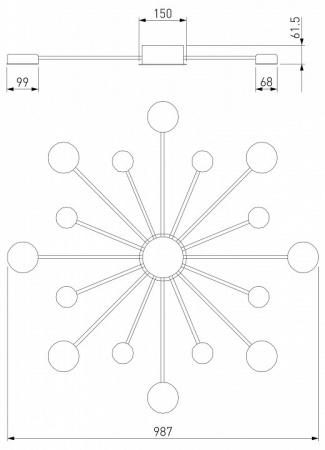 Потолочный светильник с пультом 90242/16 хром Eurosvet Nitrino
