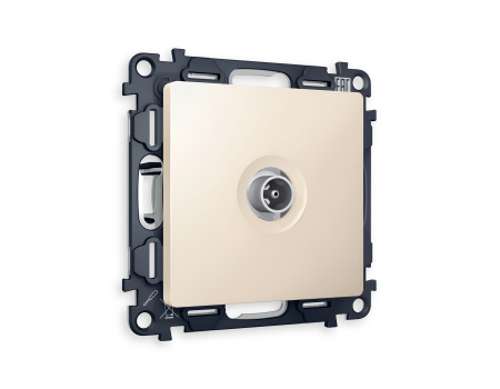 Комплект механизма TV розетки оконечной ALFA MA333010 Бежевый матовый 50-870 MHz 1dB QUANT