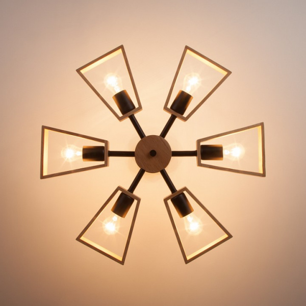 Потолочная люстра в стиле лофт 70056/6 черный Eurosvet Klark