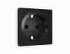 Лицевая панель ALFA (Черный матовый) для электрической розетки с заземлением и шторками QUANT AP8070