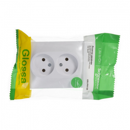 SE Glossa Бел Розетка 2-я б/з (в сборе с рамкой)