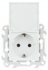 Simon 24 Белая Розетка 2К+3 Sсhuko IP44 c крышкой и защитными шторками
