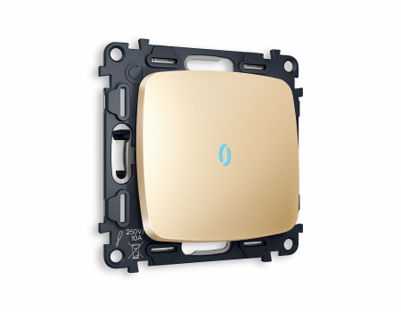 Комплект механизма 1-клавишного выключателя с подсветкой 10000K OMEGA MO602020 Шампань QUANT