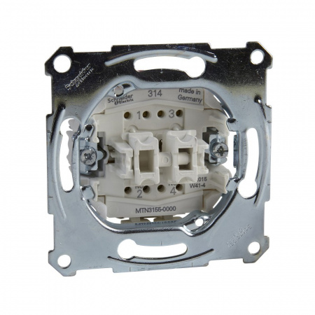 SE Merten Механизм QuickFlex Выключателя 2-клавишного кнопочного, 2НО контакта