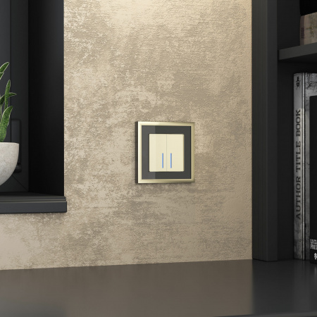 Рамка из металла на 1 пост Baguette черный/латунь W0012852