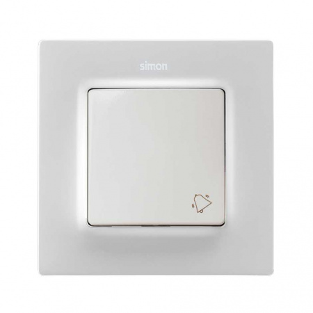 Simon S82 Concept Матовый белый, Клавиша для выключателя с подсветкой и пиктограммой "звонок"