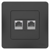SE Blanca внутр Антрацит Розетка 2-ая КОМП/ТЛФ, RJ45+RJ11