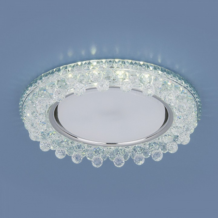 Встраиваемый точечный светильник с LED подсветкой 3025 GX53 CL прозрачный Elektrostandard Dropa a041264