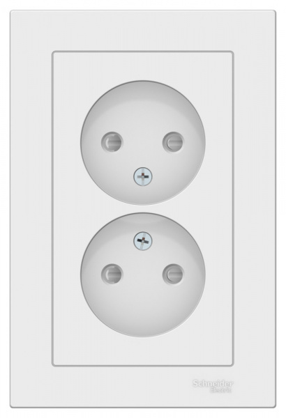 Systeme Electric AtlasDesign Лотос Розетка двойная б/з со шторками,16А, в сборе