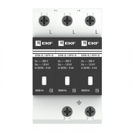 EKF PROxima Ограничитель импульсных напряжений ОПВ-D/3P In 5кА 230В с сигн.