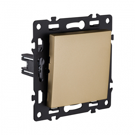 Выключатель кнопочный 1-клавишный 10А/250В, золотой Kollinger Asthetik AS-006GD