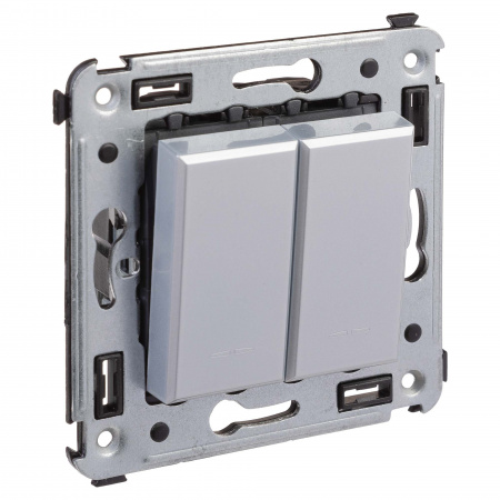 DKC Avanti Закаленная сталь Выключатель двухклавишный