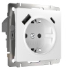 Розетка с заземлением, шторками и USB тип A+C (белый) W1171701