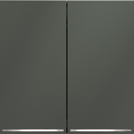 Проходной переключатель встраиваемый VOLTUM S70 двухклавишный с подсветкой 10А, (титан)